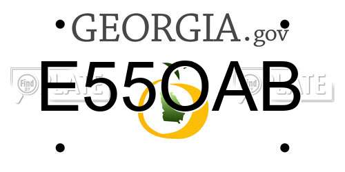 E55OAB Georgia License Plate