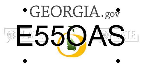 E55OAS Georgia License Plate