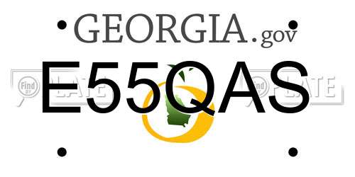 E55QAS Georgia License Plate