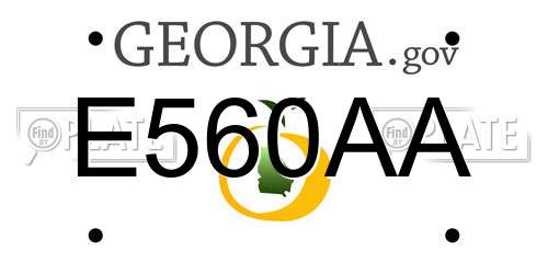 E560AA Georgia License Plate