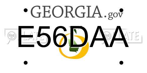 E56DAA Georgia License Plate