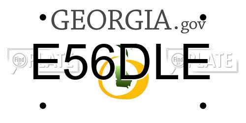 E56DLE Georgia License Plate