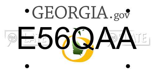 E56QAA Georgia License Plate
