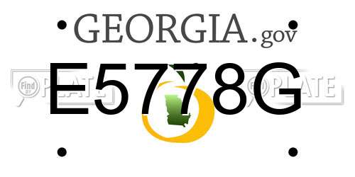 E5778G Georgia License Plate