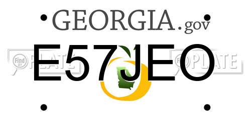 E57JEO Georgia License Plate