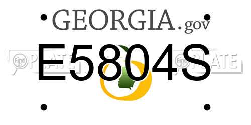E5804S Georgia License Plate