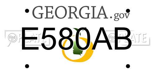 E580AB Georgia License Plate