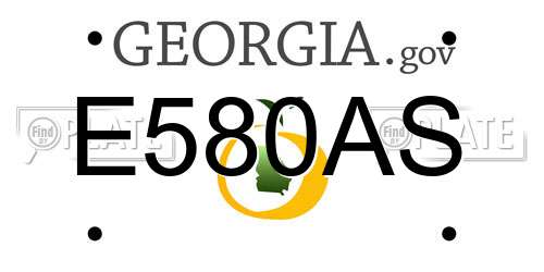 E580AS Georgia License Plate