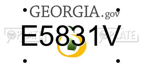 E5831V Georgia License Plate