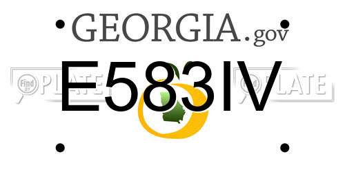 E583IV Georgia License Plate