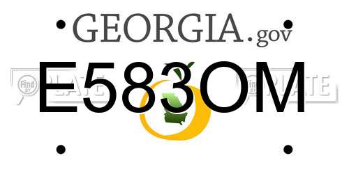E583OM Georgia License Plate