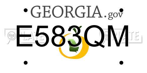 E583QM Georgia License Plate