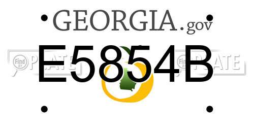 E5854B Georgia License Plate