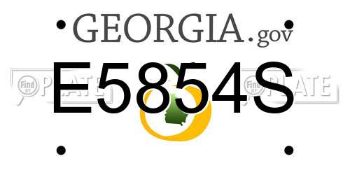 E5854S Georgia License Plate