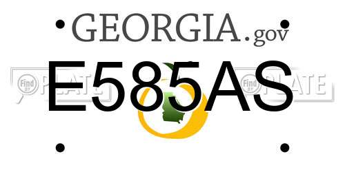 E585AS Georgia License Plate