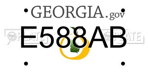 E588AB Georgia License Plate