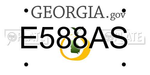 E588AS Georgia License Plate