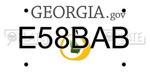 E58BAB Georgia License Plate