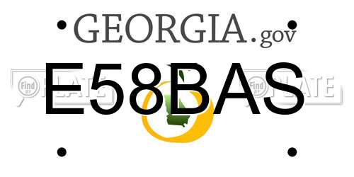 E58BAS Georgia License Plate