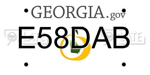E58DAB Georgia License Plate