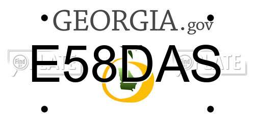 E58DAS Georgia License Plate