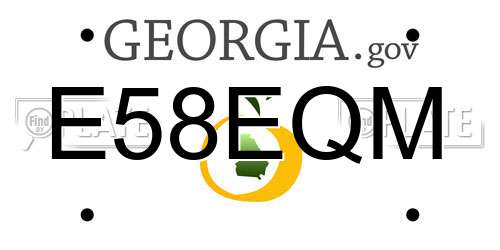 E58EQM Georgia License Plate