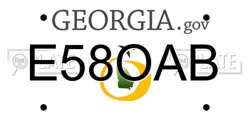 E58OAB Georgia License Plate
