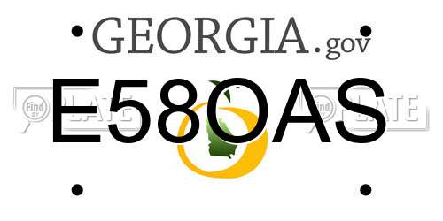 E58OAS Georgia License Plate