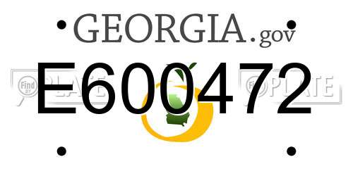 E600472 Georgia License Plate