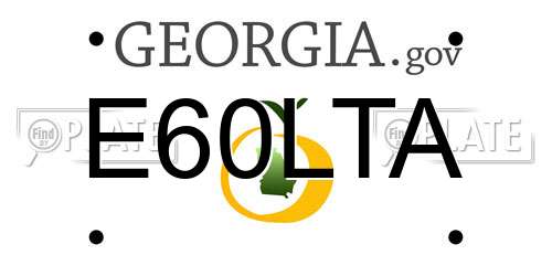 E60LTA Georgia License Plate