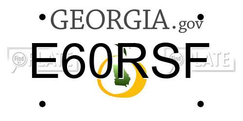 E60RSF Georgia License Plate