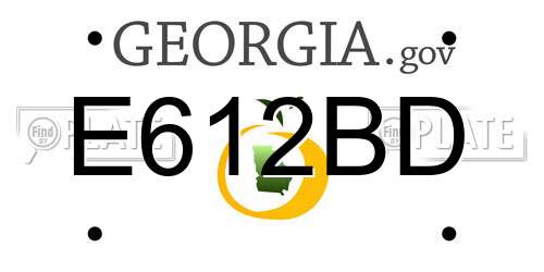 E612BD Georgia License Plate