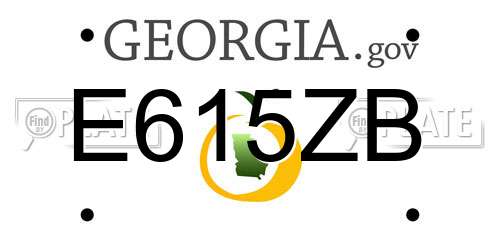 E615ZB Georgia License Plate