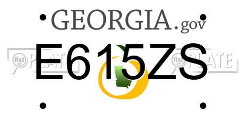 E615ZS Georgia License Plate