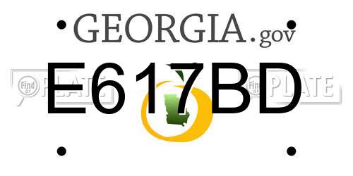 E617BD Georgia License Plate