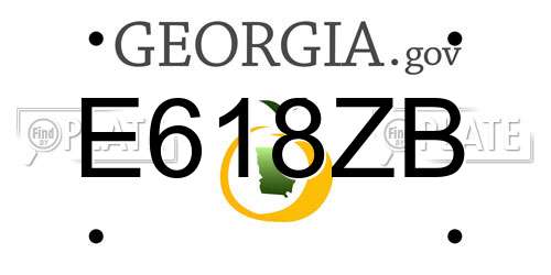 E618ZB Georgia License Plate