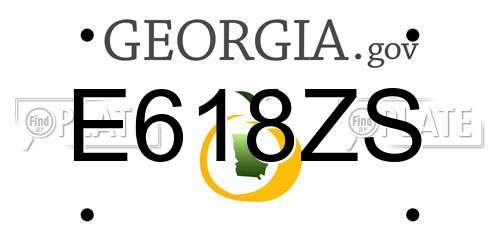 E618ZS Georgia License Plate