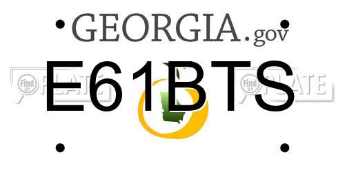 E61BTS Georgia License Plate