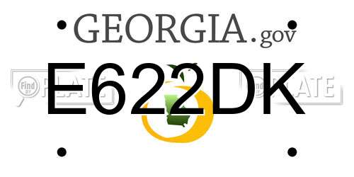 E622DK Georgia License Plate