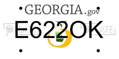 E622OK Georgia License Plate