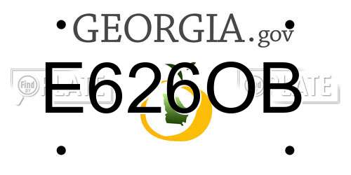 E626OB Georgia License Plate