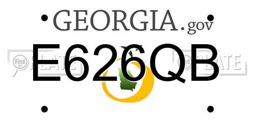E626QB Georgia License Plate