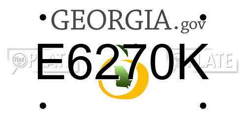 E6270K Georgia License Plate