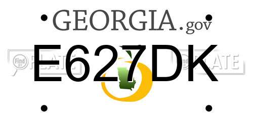 E627DK Georgia License Plate