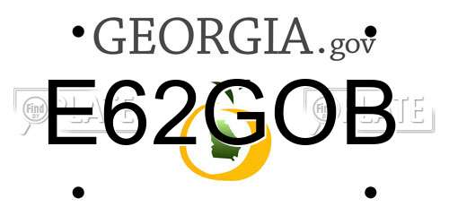 E62GOB Georgia License Plate