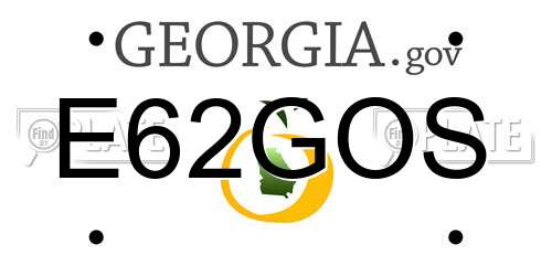 E62GOS Georgia License Plate