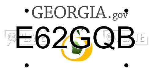 E62GQB Georgia License Plate