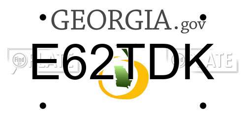 E62TDK Georgia License Plate