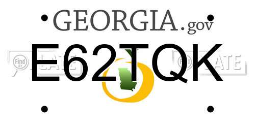 E62TQK Georgia License Plate