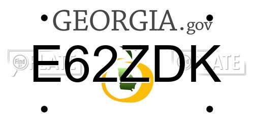 E62ZDK Georgia License Plate